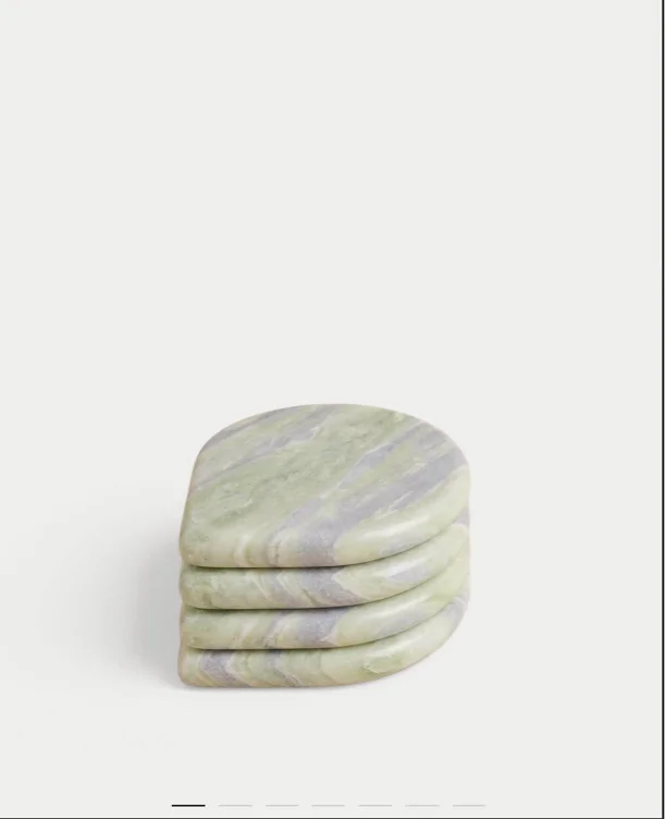 Set of 4 round marble coasters Hatem