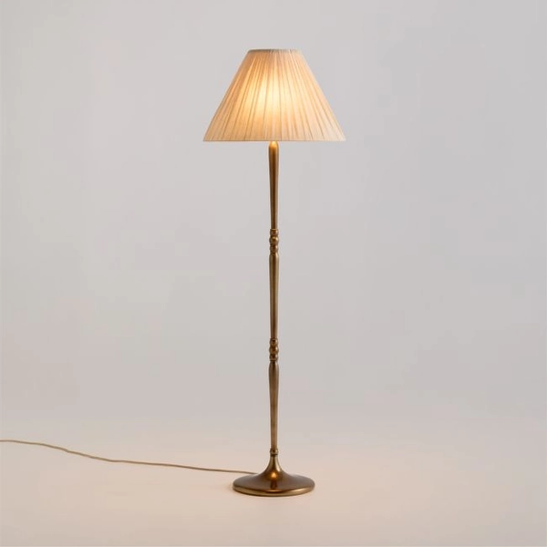 Solenne Metal Floor Lamp with Pleated Fabric Shade 64.5"