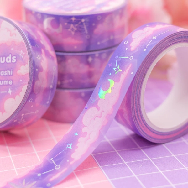 In the Clouds Holographic Washi Tape - Cosmic Dreamy Decorative Tape for Bullet Journals and Planners, Cute Stationery, Space, Kawaii Washi - Etsy