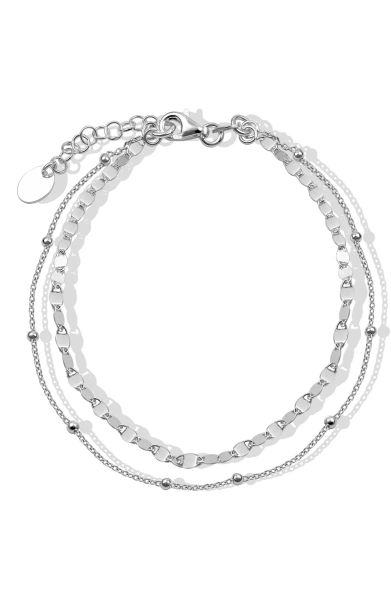 Sterling Silver Layered Anklet