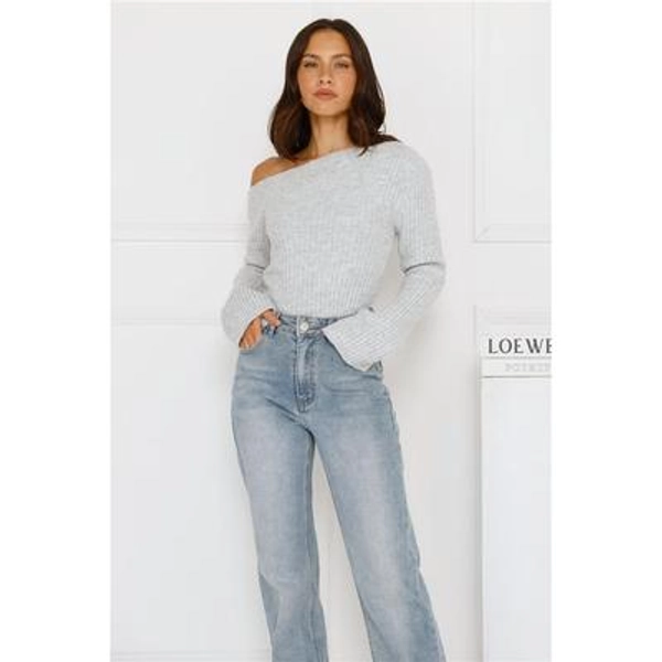 Winter Date Knitted Top Grey
