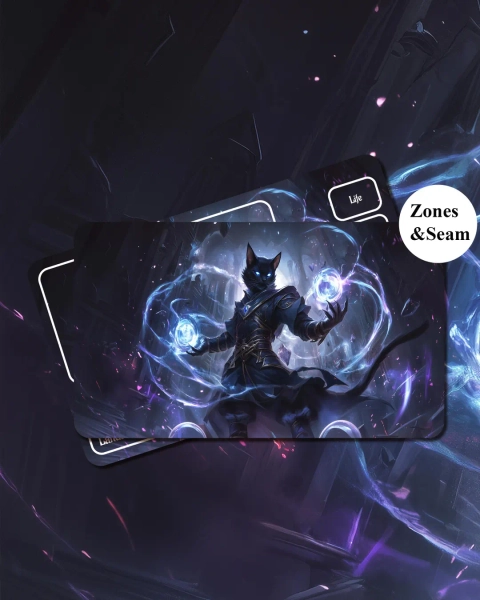 MTG Playmat: Cat Archmage, Riftbound Playmat, 24"x14"/31''x15.5'', Stitched Edges - Etsy