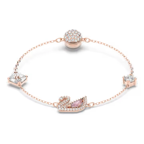 Brățară Swan, Lebădă, Roz, Placat cu nuanță roz-aurie