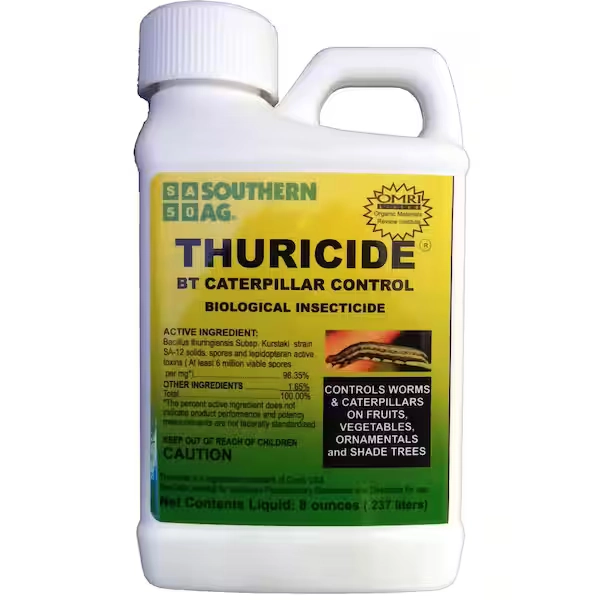 Southern Ag 8 oz. Outdoor Organic Liquid Concentrate Thuricide Insect Killer for Caterpillar and Worm Control on Plants and Gardens 100520028
