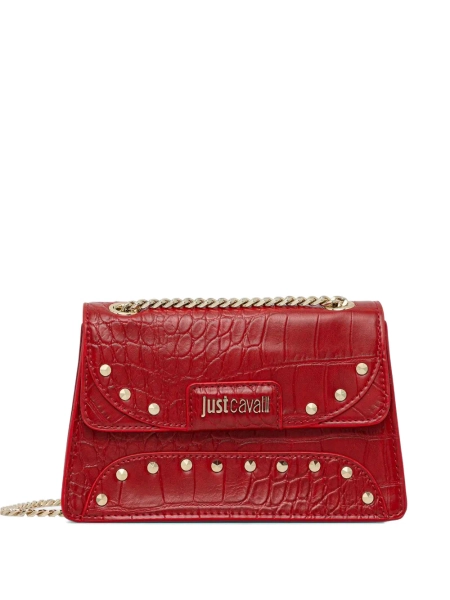 Just Cavalli spike-studded cross body bag - Red One Size