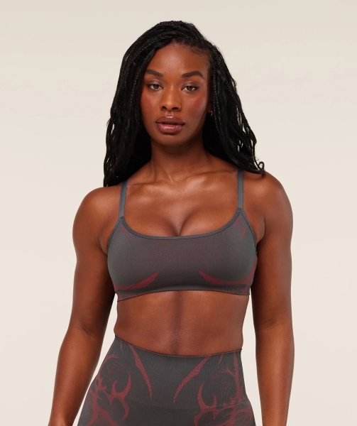Gymshark Storm Seamless Sports Bra - GS Dark Grey/GS Zesty Red