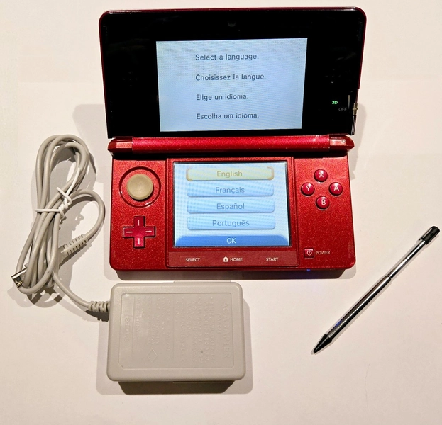 Nintendo 3DS Handheld Console with New Charger and Stylus
