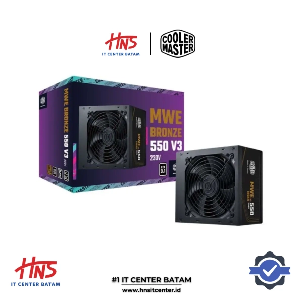 POWER SUPPLY COOLER MASTER MWE BRONZE 550W V3 80+ BRONZE - NON MODULAR - HNS IT Center - Toko Komputer, Laptop, Rakit PC, Terlengkap & Termurah