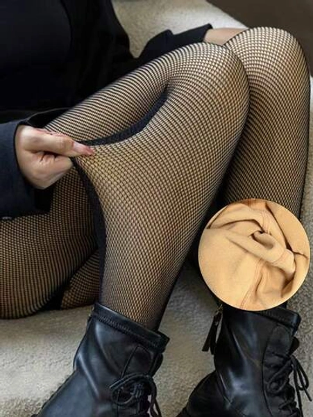 Thermal Lined Warm Fishnet Tights