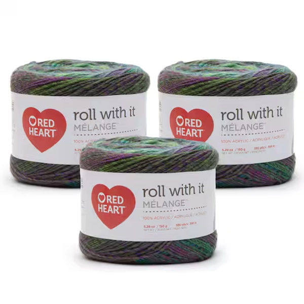 3 Pack Red Heart® Roll With It Melange™ Yarn
