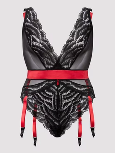 Lovehoney Plus Size Empress Red Satin and Lace Body