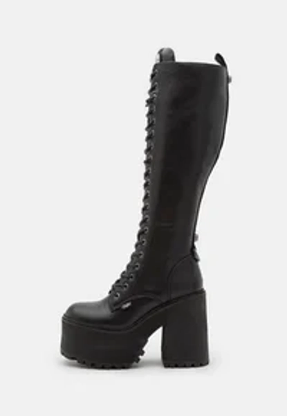 KILLAH LACE UP HI - Högklackad stövel - black