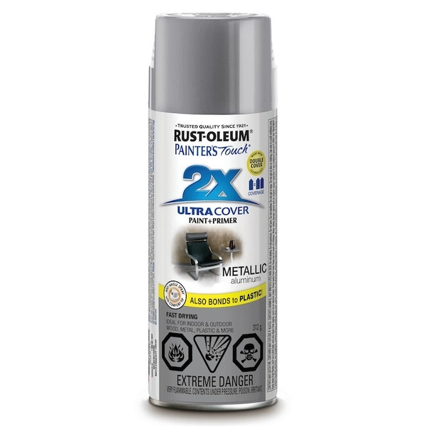 Ultra Cover 2X Spray Paint - Interior/Exterior - 340 g - Aluminum - Metallic