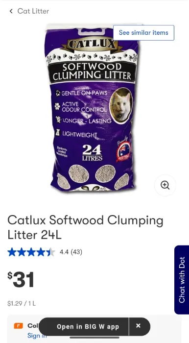 Catlux Softwood Clumping Litter 24L