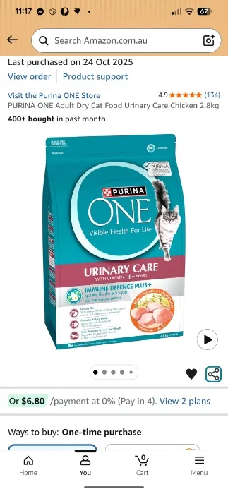 PURINA ONE Dry Cat Food Urinary Care Chicken 2.8kg : Amazon.com.au: Pet Supplies