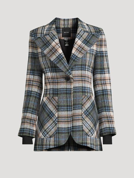 Blazer en laine à motif écossais Birkin