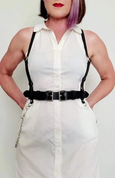 Double Buckle Belt  – Leather Fashion – Adjustable Waist & Shoulder Strap — Clarke & Barba