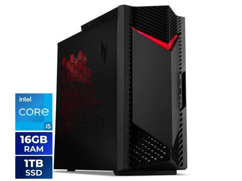 Acer Nitro 50 Gaming Desktop PC, Intel Core i5-14400F, GeForce RTX 3050, 16GB DDR5, 1 TB PCIe SSD, Windows 11 Home, N50-656-UR12