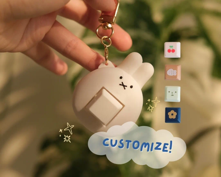 Fidget Keychain Miffy Inspired | Customizable Clicker Charm for Stress Relief - Etsy UK