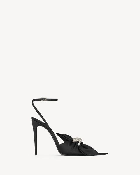 DOVE sandals in satin crepe and rhinestones