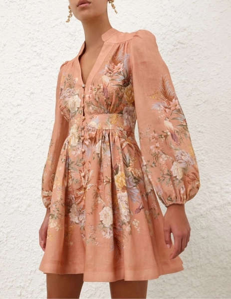 ZIMMERMANN TALLOW PLUNGE MINI DRESS Size 2