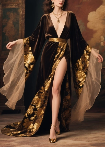 French Chocolate Silk Dress