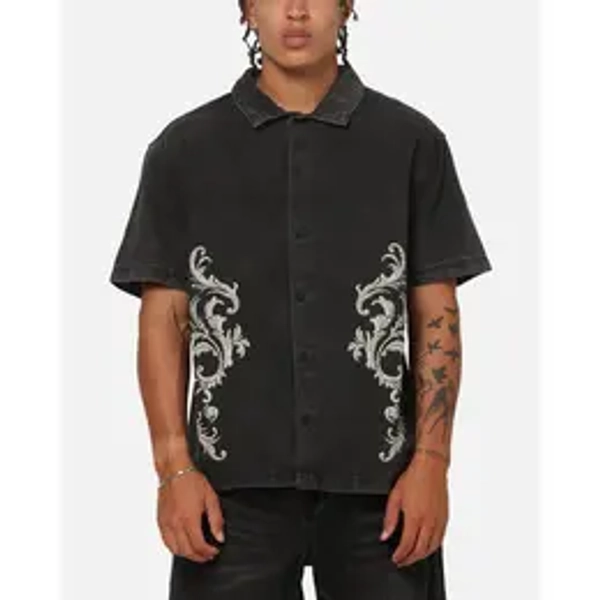 Saint Morta Baroque Button Up Shirt Black