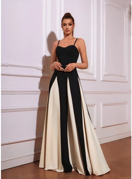Black and White Sweetheart Maxi Dress