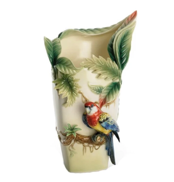Franz Macaw Bird Vase "Paradise Calling" | fz00747