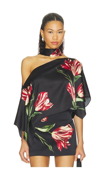 Rita Ots Draped Cropped Top With Scarf