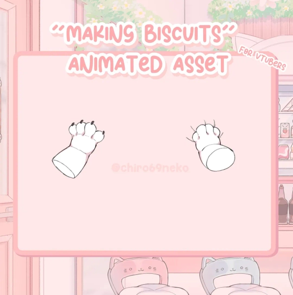 Vtuber Live2d Asset for Vtube Studio | Making Biscuits / Cookies Paws Animated Animation 2D Hand Drawn Cat Paw 4 Colors WHITE - Etsy Canada