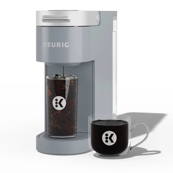 Keurig K-Iced Plus Single-Serve Coffee Maker Moon Light Gray: Brews Iced Coffee, Fits Travel Mug, Removable Water Reservoir
