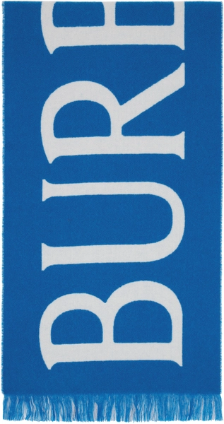 Blue & White Wool Scarf