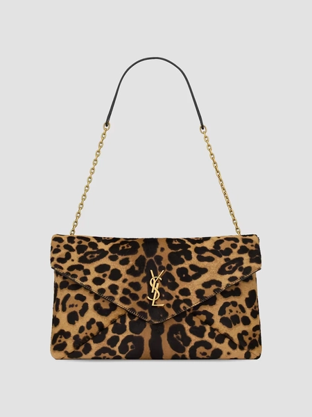 Cassandre Large Pouch on Chain in Pony Hair Leather
