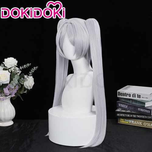 【Partially Ready For Ship】DokiDoki Anime Manga Frieren: Beyond Journey's End Cosplay Frieren Wig Long Straight White / Grey Hair/ Earrings/ Ring / Eyelashes | Grey Ver. Wig Only-Ready For Ship