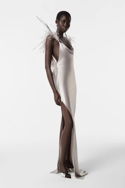 REVOLVE LOS ANGELES Zora Dress in Metallic Silver