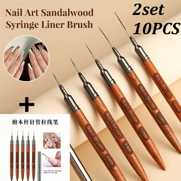 TEMU 10pcs Wooden Handle Detail Brush, Fine Tip Brush Is Suitable For Miniature Painting, Acrylic, Watercolor, Oil Painting, Model, , Line Painting,