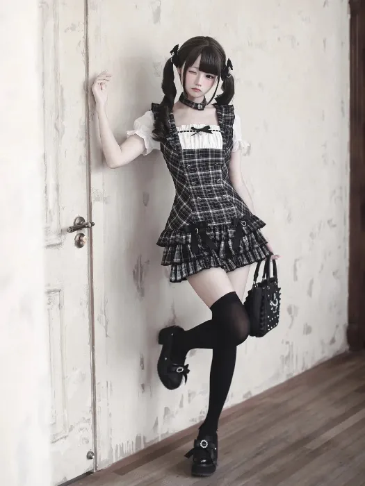 Plaid Sweetheart Checkered Dress