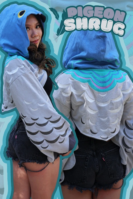 [PRE-ORDER] Pigeon Hooded Shrug UNISEX WEAR | L
