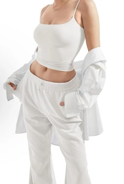 SUUKSESS Women Sexy Square Neck Tank Top Summer Y2K Going Out Basic Cami Shirt - Medium - Snow White