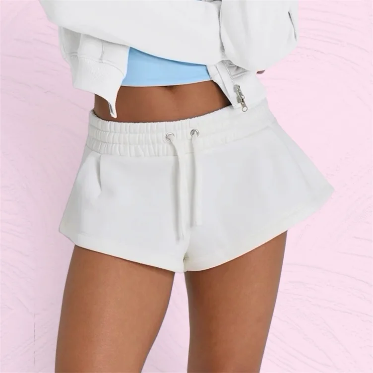 Mid-Rise Mini Shorts in Coconut