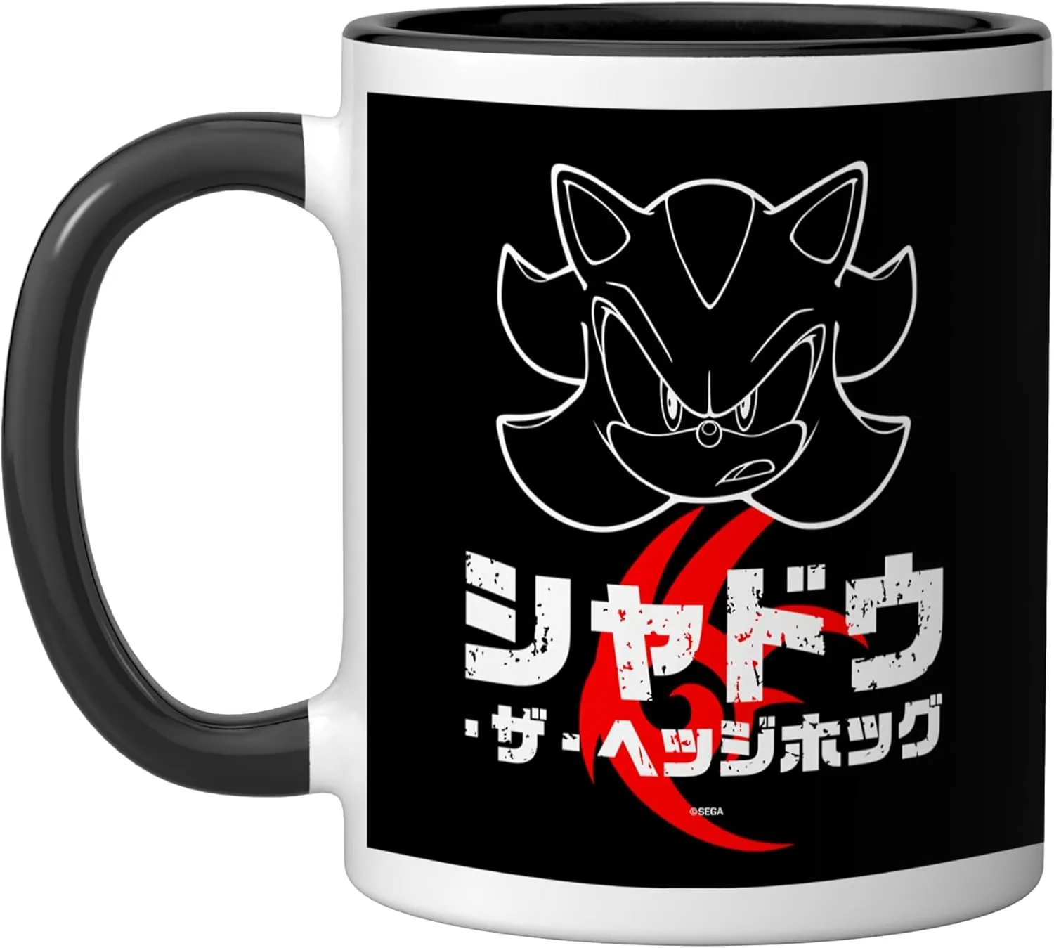Amazon.com | Sonic the Hedgehog Shadow Chaos Control Ceramic Mug, Black/White: Coffee Cups & Mugs