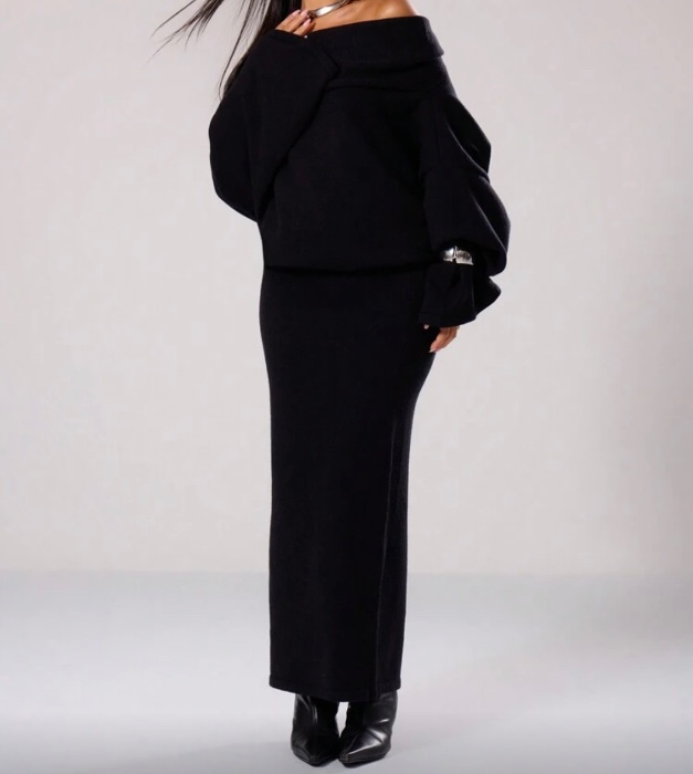 long black sweater dress