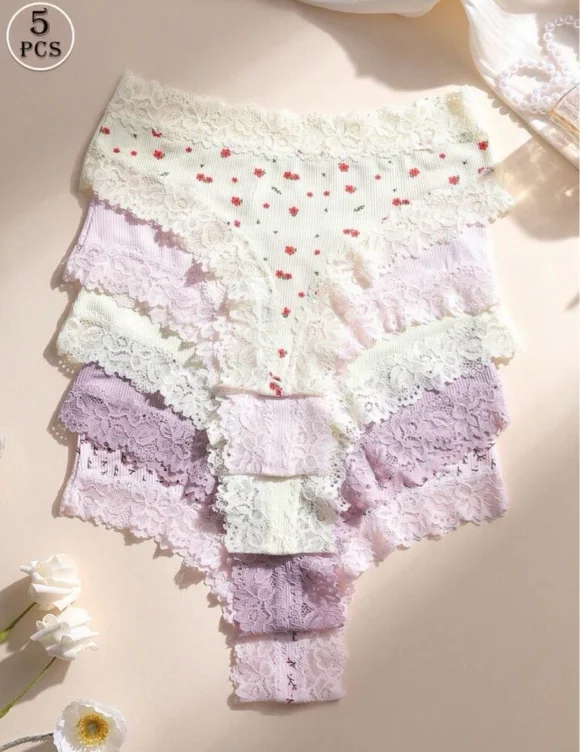 5 lace panties