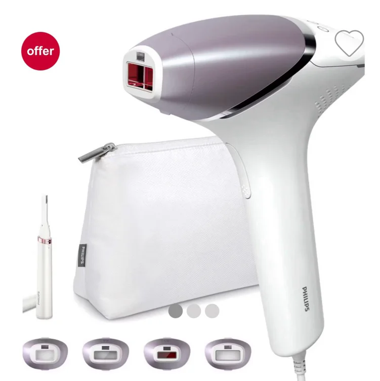 Philips Lumea 8000 Series, IPL Hair Removal Device with Pen Trimmer, 4 Attachments for Body, Face, Bikini & Underarms, BRI949/00
