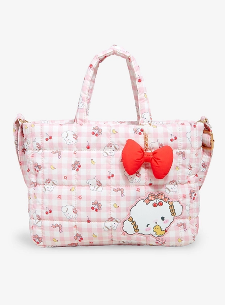 Cogimyun Gingham Cherry Puffer Shoulder Bag