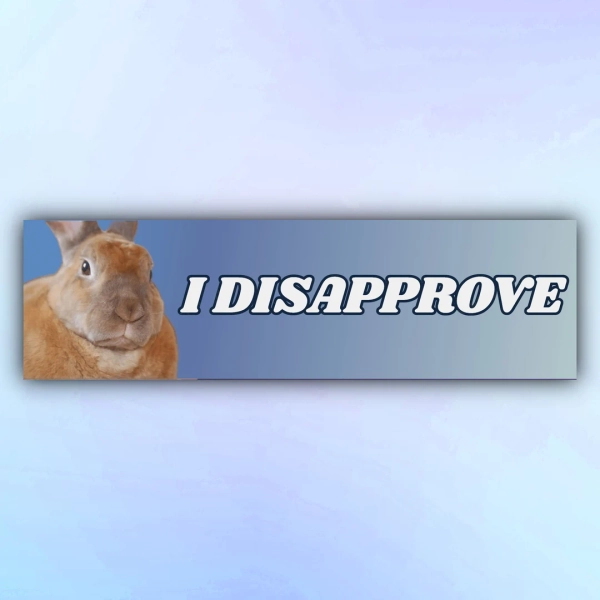 Disapproving Rabbit Bumper sticker