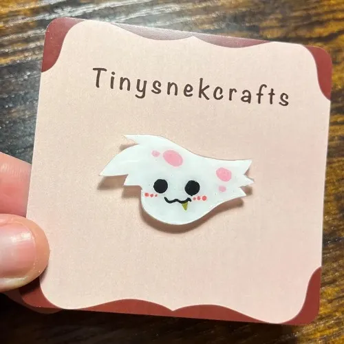 Handmade Hazbin hotel Angel dust pin