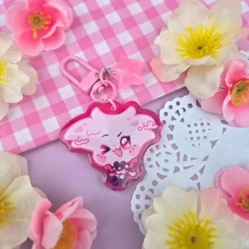 Hazbin - Angel Dust - Mini Acrylic Keychain Charm