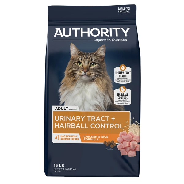 Authority Urinary Tract Health & Hairball Control Adult Cat Food - Chicken